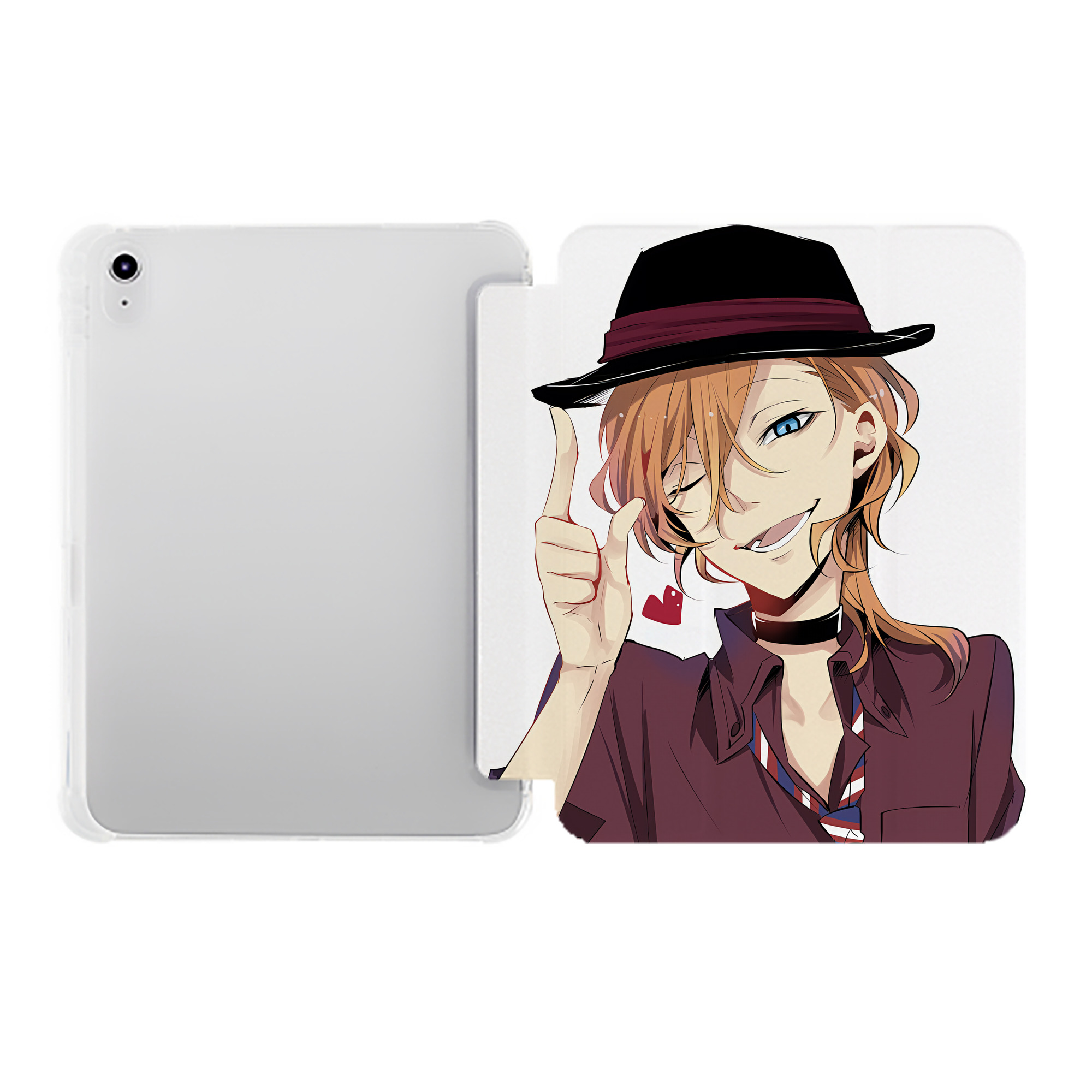 （画像用） 文豪ストレイドッグス Bungo Stray Dogs IPad ケース ペン収納付き 三つ折りスタンド PUレザー×シリコン 対応機種9.5/10.5/10.9インチ